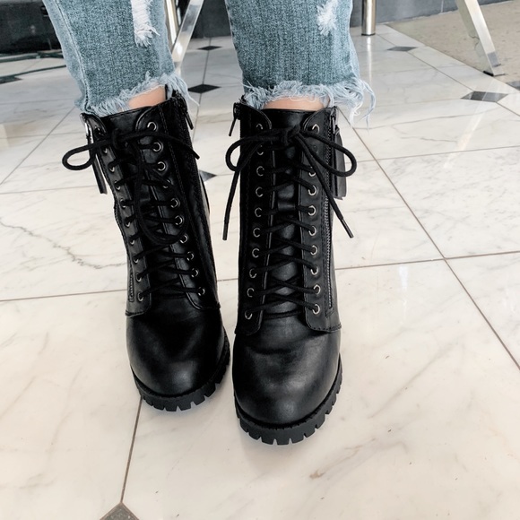 Black combat booties - Picture 5 of 8